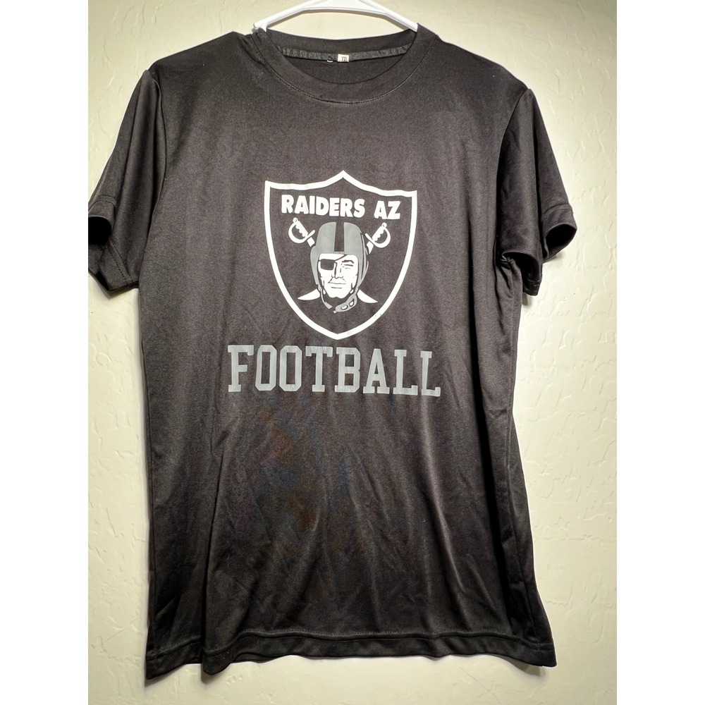 Raiders AZ Football Kids Youth XL Black Performance T-Shirt Graphic Tee